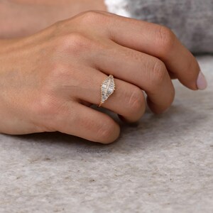 Luxury baguette diamond band in solid gold with stackable minimalist style