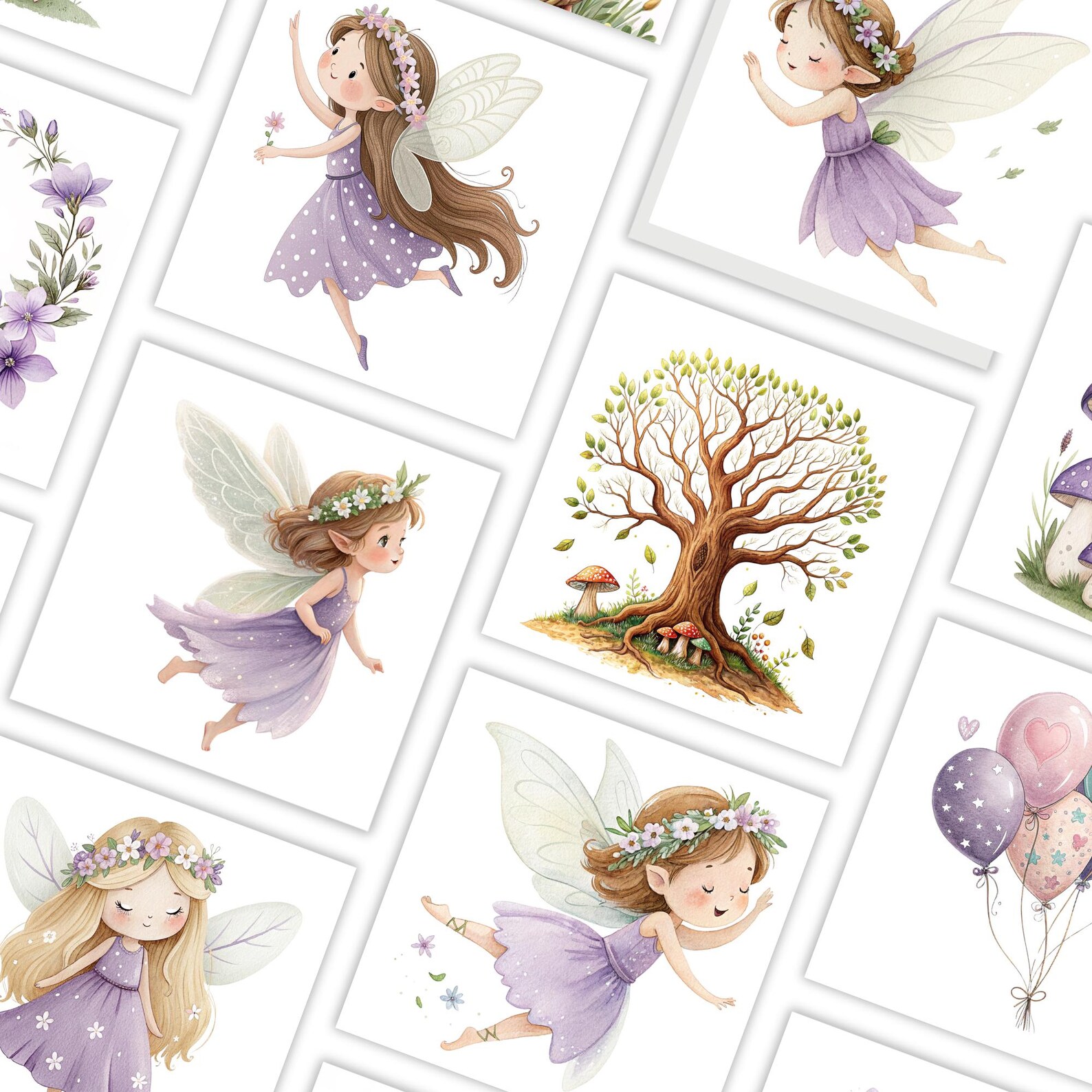 Watercolor Purple Fairy Clipart – Fantasy Fairy Digital Art Bundle - Etsy