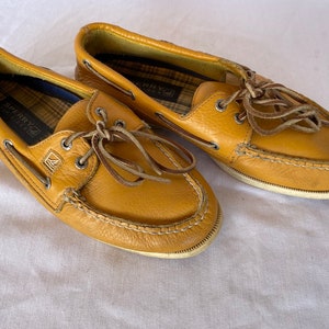 Yellow Sperry Topsider Boat Shoes Mens 