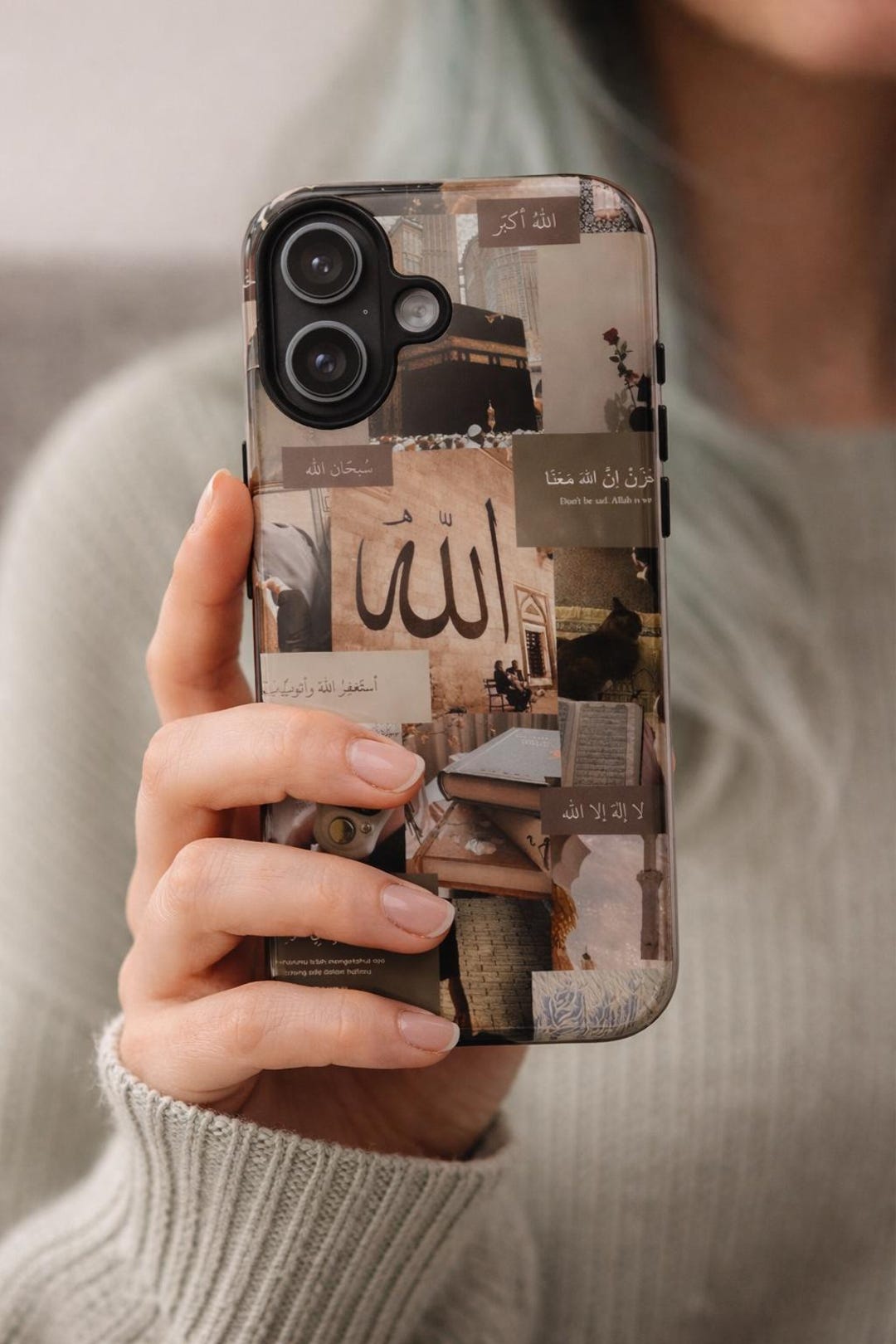 Islamic Phone Case Allah Calligraphy Collage | Muslim Aesthetic Faith ...