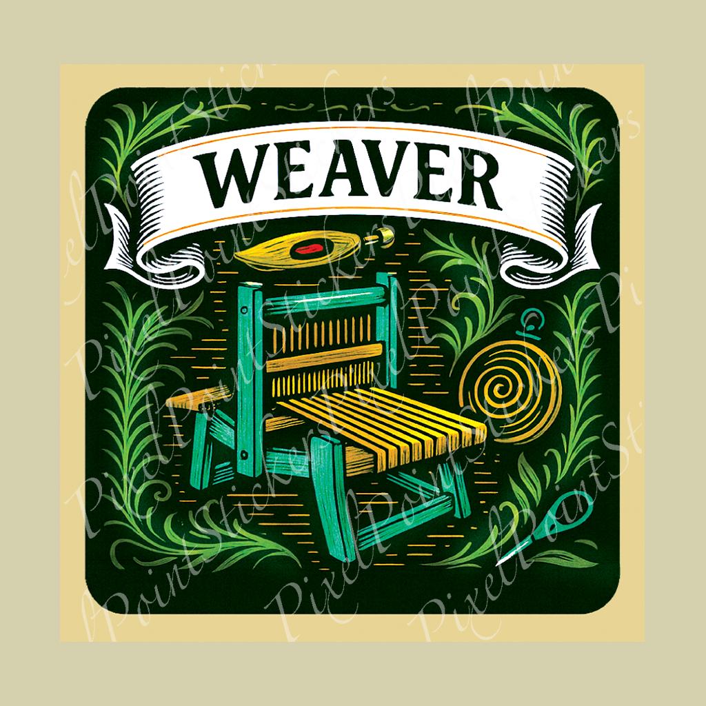Weaver Sticker | Vintage Loom Decal | Fiber Arts Gift for Crafters ...