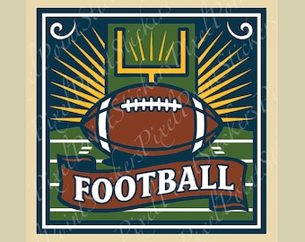 Football Sticker – Classic  Gridiron Emblem – Spot Color Sports Design