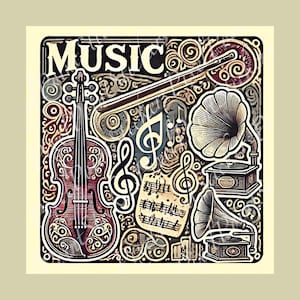 College Major Music Sticker | Musician Gift | Composer Decal for Laptops, Water Bottles, Notebooks