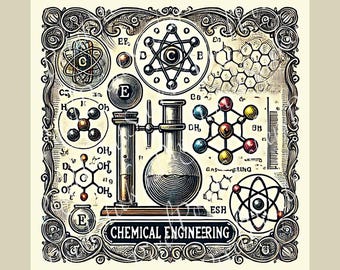College Major Chemical Engineering  Sticker | Science Student Gift | Aesthetic Biology Decal for Laptops, Water Bottles, Notebooks