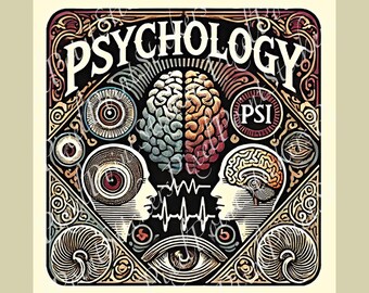 Vintage Psychology Sticker: Psych Major Gift | Academic Decal for Laptops, Water Bottles, Journals