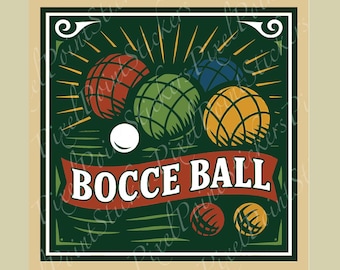 Bocce Ball Vinyl Sticker – Vintage Sports Emblem Style Waterproof Sticker for Lawn Game Lovers and Backyard Champs