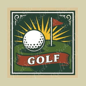 Golf Sticker – Classic Greens  Emblem – Spot Color PixelPoint Design