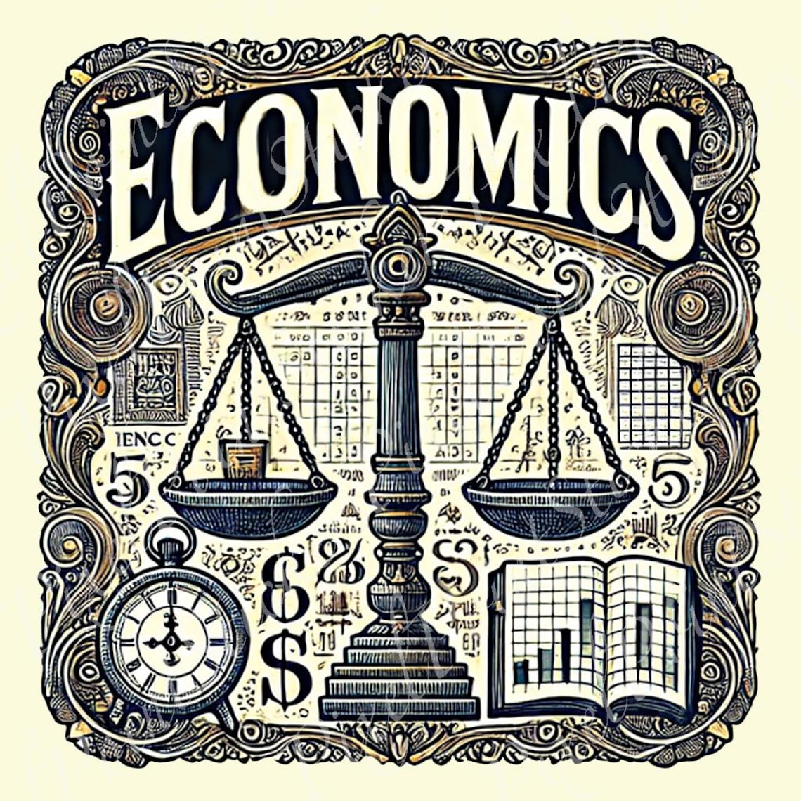 Vintage Economics Sticker: Economics Major Gift | Academic Decal for Laptops, Water Bottles ...