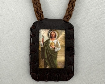 St. Jude Thaddeus Brown Scapular Necklace Escapulario Collar de San Judas Tadeo Religious Christian Catholic Unisex Gift