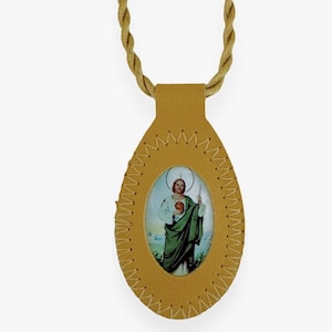 St. Jude Thaddeus Light Brown Scapular Necklace Escapulario Collar de San Judas Tadeo Religious Christian Catholic Unisex Gift