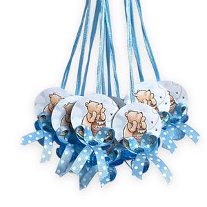 Winnie the Pooh Blue Pacifier Necklaces Boys Baby Shower Party Favors Guest Gifts Decorations Chupones Recuerdos Games Prizes