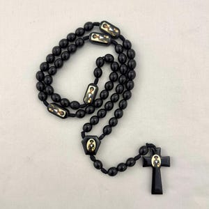 San Simon Maximo Maximón Black Wooden Rosary Necklace Rosario de Madera de San Maximo Maximón Gift Guatemala Folk Saint Maya Deity