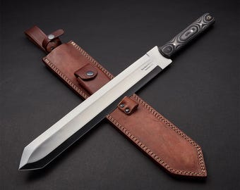 Handmade Roman Gladius Short Sword: Full Tang Steel Blade with Leather Sheath
