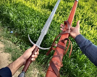 MEDIEVAL SWORD| Hand forged Damascus steel Medieval  Danish LongSword