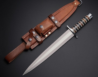 Ręcznie robiony nóż do wykałaczek z Arkansas: ostrze ze stali D2, skórzana pochwa