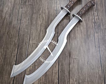 Hand-Forged Egyptian Khopesh Sword – 28" Curved Carbon Steel Blade | Collectible Machete