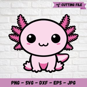 Axolotl SVG, Axolotl PNG, schattige Axolotl, gelaagde SVG-bestand knippen voor Cricut Silhouette Kawaii onderwaterdier