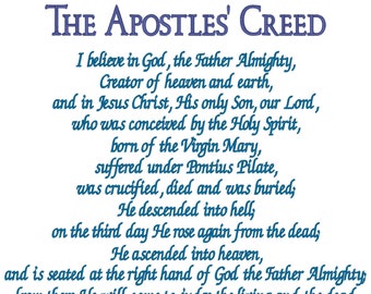 Apostles Creed Embroidery Machine Design