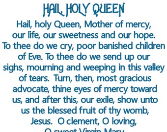 Hail, Holy Queen Embroidery Machine Design