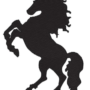 Horse Rearing Up Silhouette Embroidery Machine Design