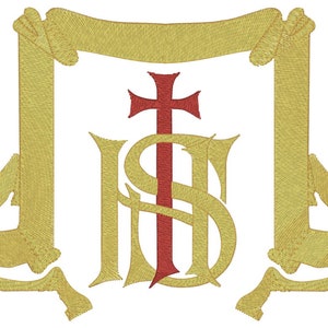 IHS Christian Cross Machine Embroidery Design