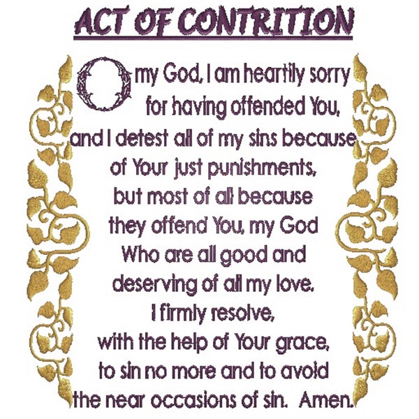 Act of Contrition2 Machine Embroidery Design