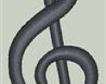 Treble Clef Embroidery Machine Design