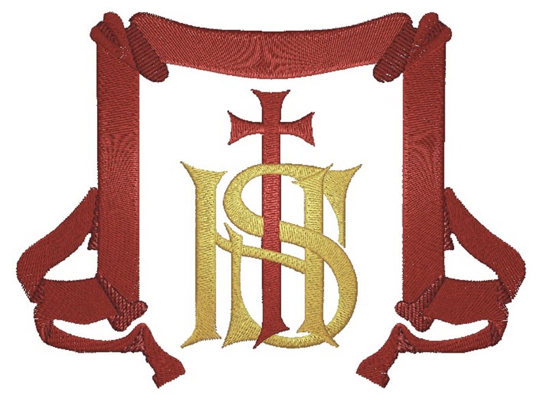 IHS Christian Cross Machine Embroidery Design image 3