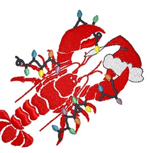 Christmas Crawfish Embroidery Machine Design image 1