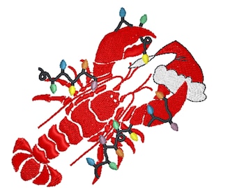 Christmas Crawfish Embroidery Machine Design