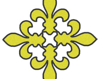 Four Fleur de Lis Machine Embroidery Design