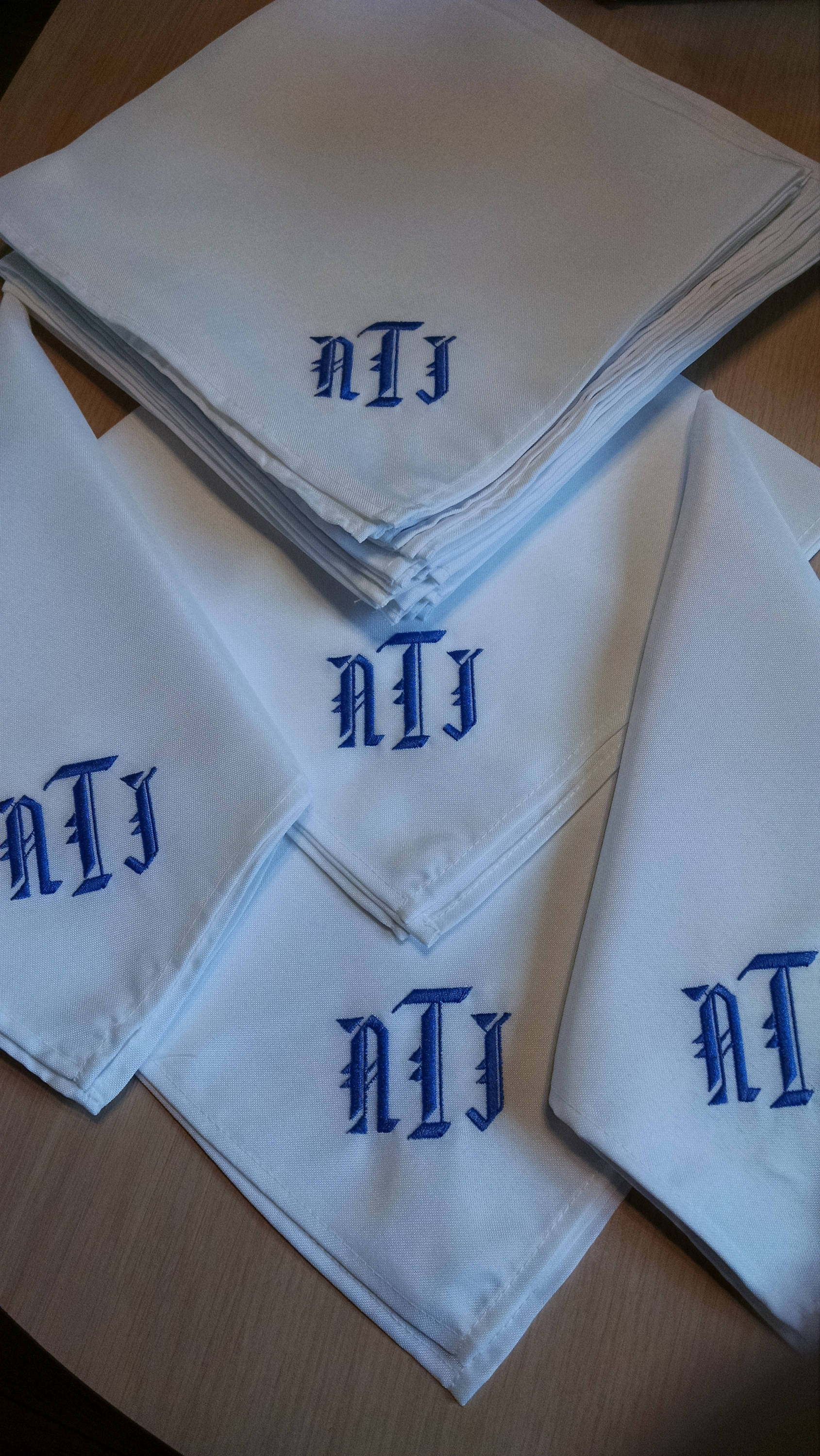 Monogrammed Cloth Napkins set of 3 Etsy
