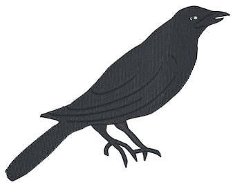 Crow Silhouette Embroidery Machine Design