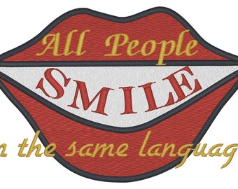 All People Smile In The Same Language Machine Embroidery Design