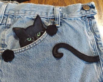 Embroidered Cat Patch Set