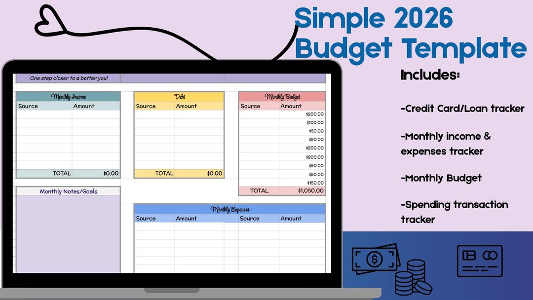 SIMPLE 2026 Budget Template - Etsy