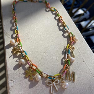 Pastel Chain Charm Necklace