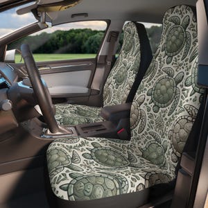 Fundas de asiento de coche con diseño de tortuga, protector de asiento de coche con diseño de tortuga marina, cojín para vehículo con estampado de animales marinos, accesorios para coche, decoración costera