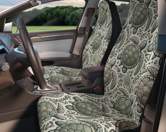 Fundas de asiento de coche con diseño de tortuga, protector de asiento de coche con diseño de tortuga marina, cojín para vehículo con estampado de animales marinos, accesorios para coche, decoración costera
