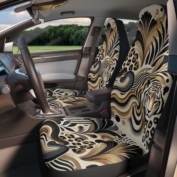Tiger Print Car Seat Covers, Animal Print Auto Accessories
