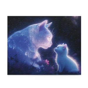 大人向けジグソーパズル: 猫のパズル、猫好きのアート、クリスタルの母猫と子猫、パズル (120、252、500 ピース)