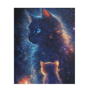 大人向けジグソーパズル: 猫のパズル、猫好きのアート、星座のような猫、パズル (120、252、500 ピース)