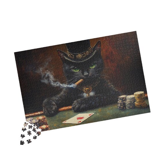 Mystical Cat Poker Puzzle - 110, 252, 520, 1014-piece Options - Etsy