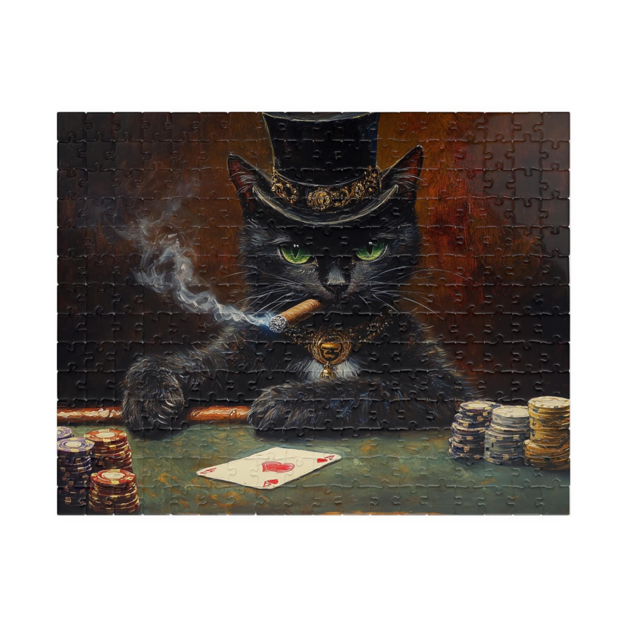 Mystical Cat Poker Puzzle - 110, 252, 520, 1014-piece Options - Etsy