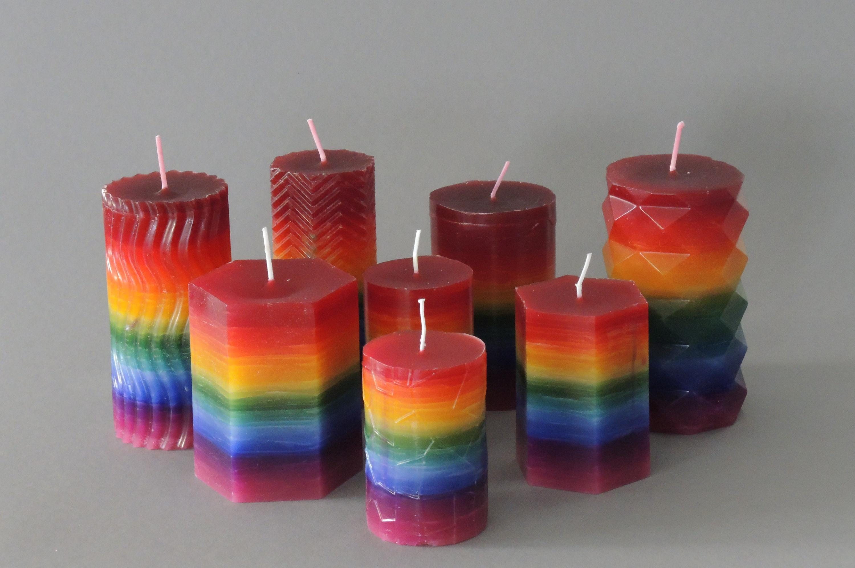 Stumpenkerze bunt