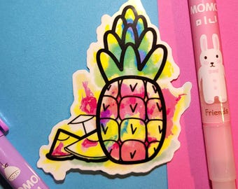 pineapple waterproof vinyl sticker for cars, windows, walls, journals