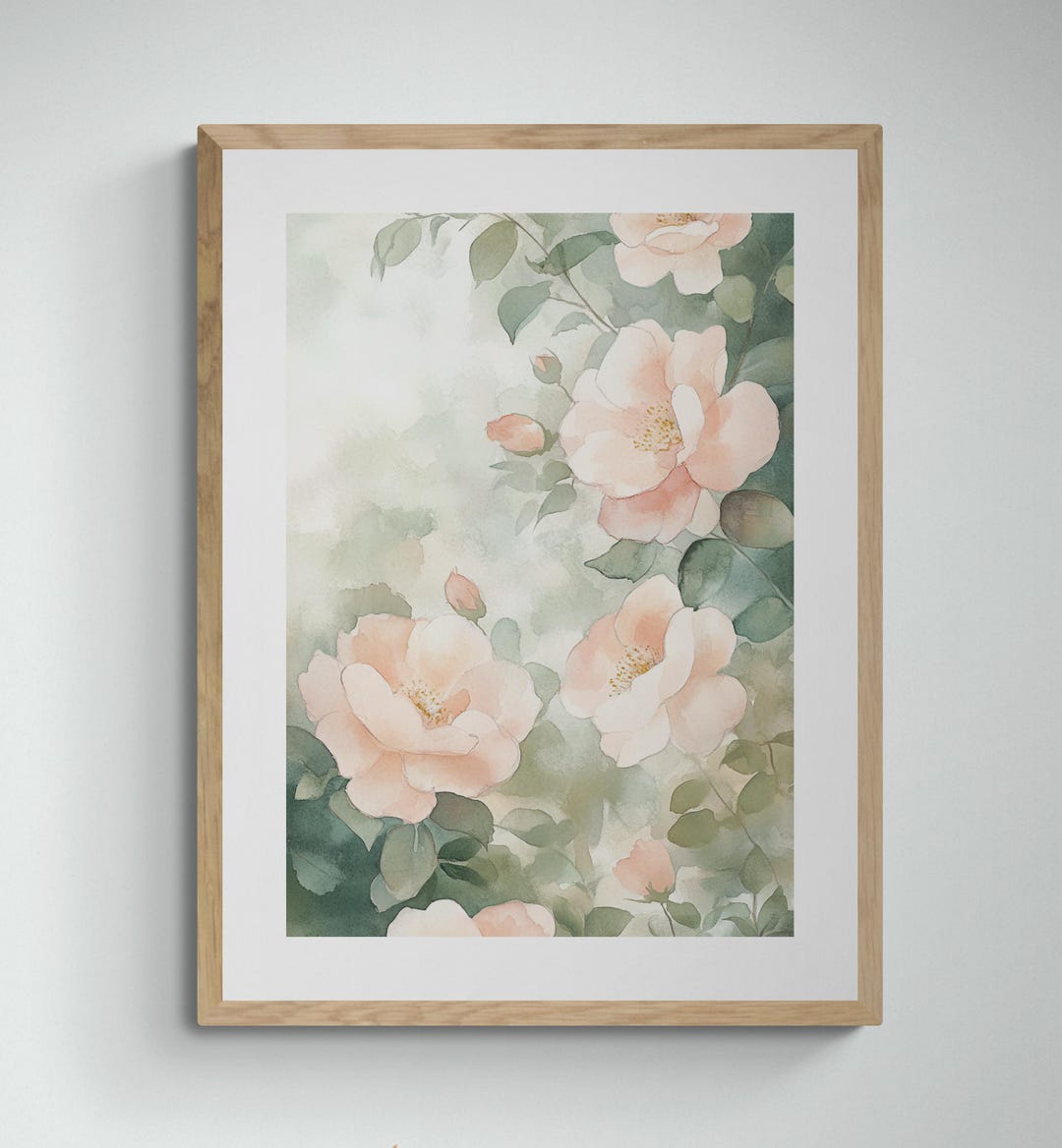 Wild Rose Botanical Print – Cottagecore Floral Wall Art, Vintage ...