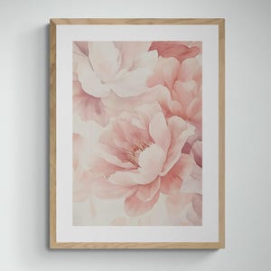 Floral Wall Art – Romantic Peony Bloom Soft Pastel Print, Flower , Botanical Art, Nursery Wall Decor, Vintage Style Home Decor