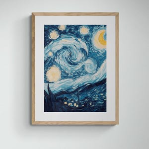 Night Sky with Stars and Moon – Dreamy Celestial Wall Art, Starry Night Print, Cosmic Digital Download for Bedroom & Space-Themed Decor