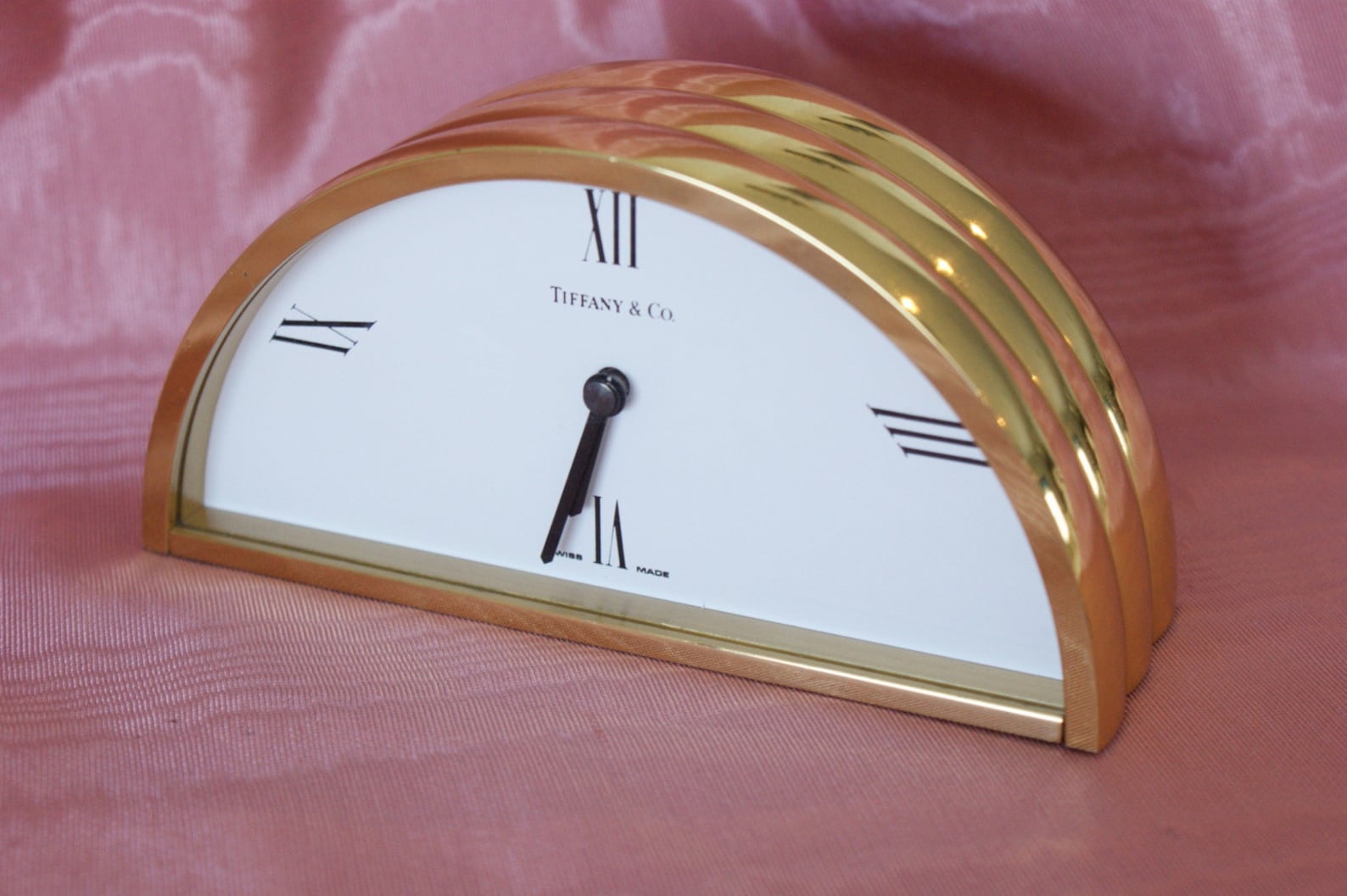 Vintage Tiffany and Co. Brass Mantel Clock Etsy